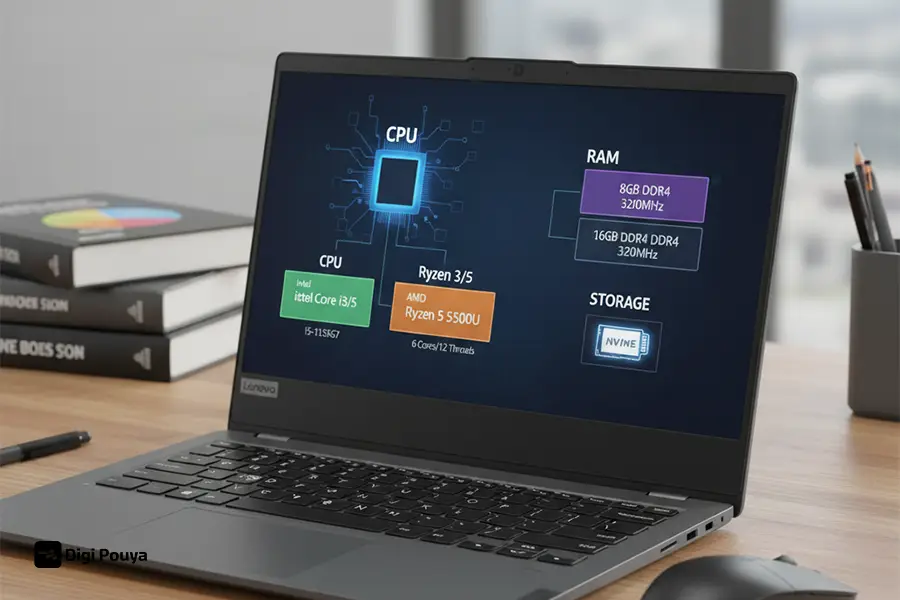 لپ‌تاپ Lenovo V15 با تمرکز بر مشخصات فنی