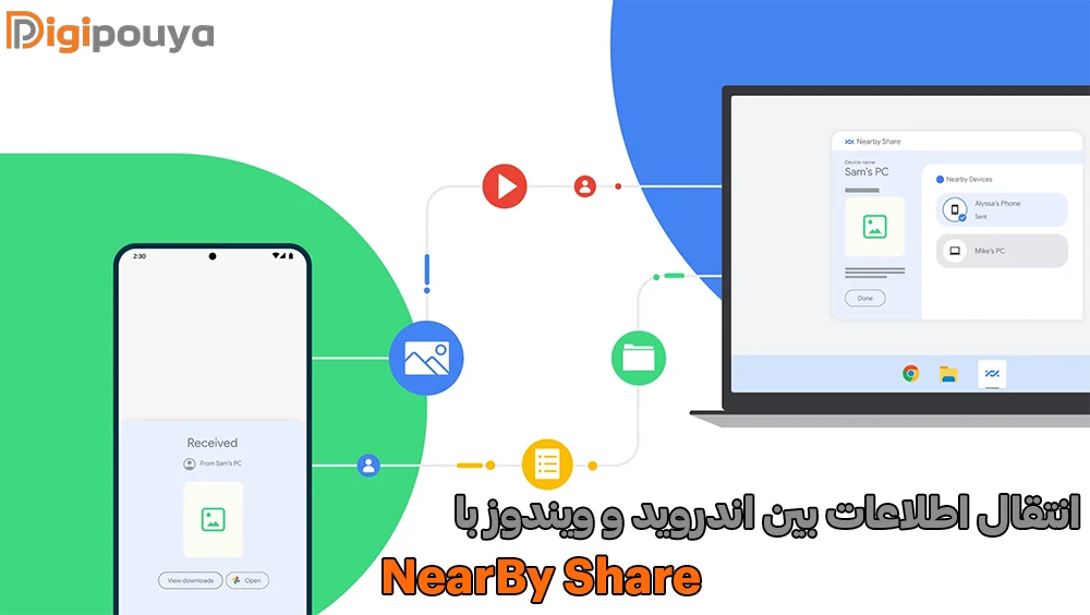 نحوه آموزش انتقال اطلاعات بین گوشی و کامپیوتر با NearBy Share
