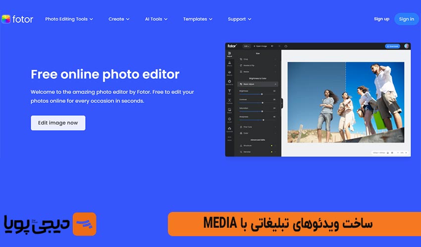ویرایش عکس و ساخت ویدیو با Fotor