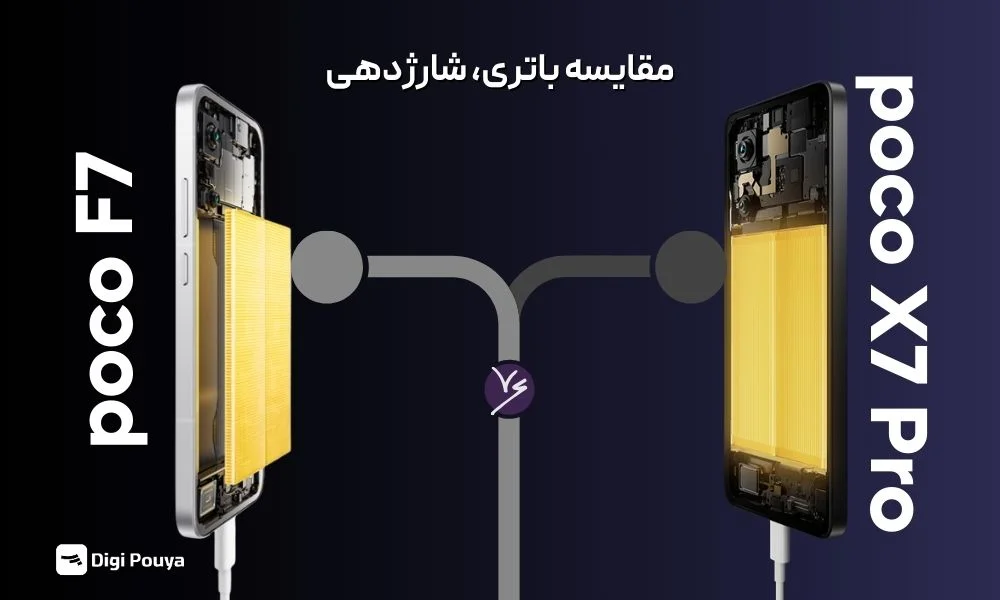 مقایسه باتری، شارژدهی پوکو x7 پرو , f7