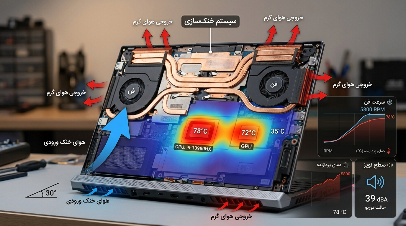 خنک کاری در لپ تاپ ایسوس ROG