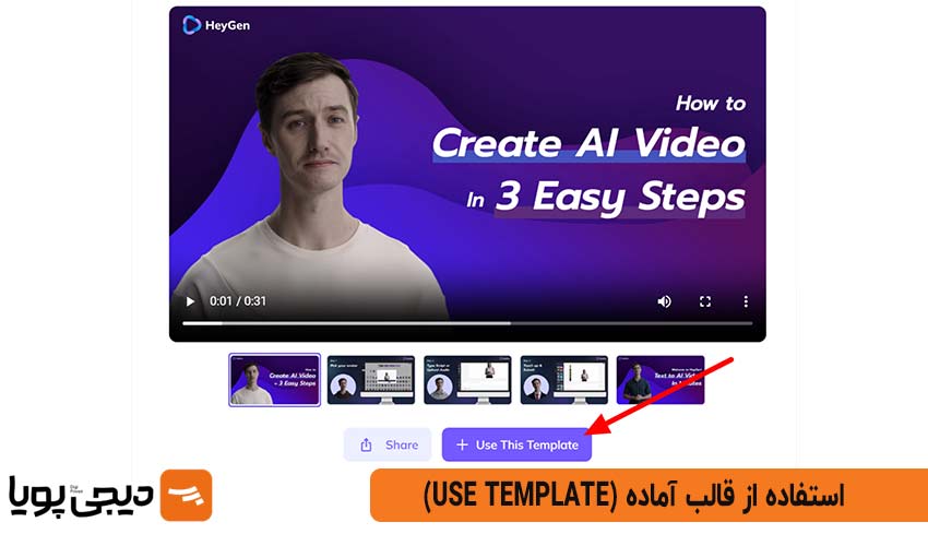 استفاده از قالب آماده (Use Template)