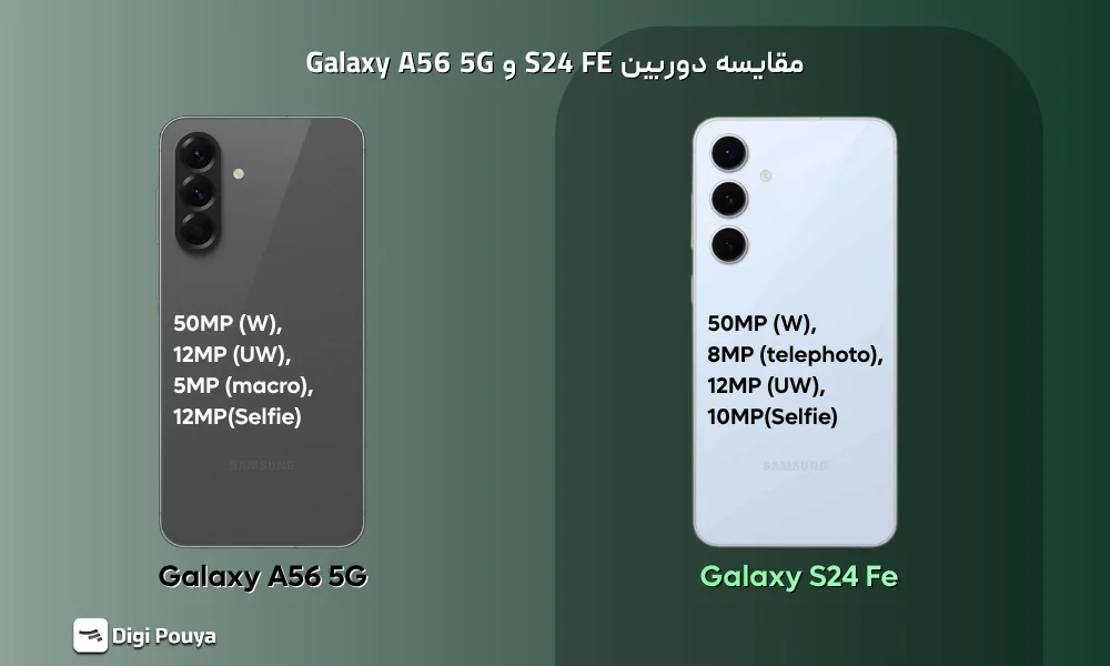 مقایسه دوربین سه‌گانه و سلفی Galaxy S24 FE با Galaxy A56 5G در شرایط نوری مختلف