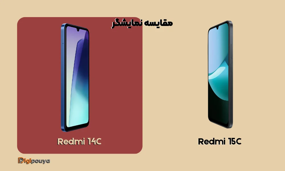 مقایسه نمایشگر ردمی 14C و ردمی 15C از نظر اندازه، رزولوشن و روشنایی