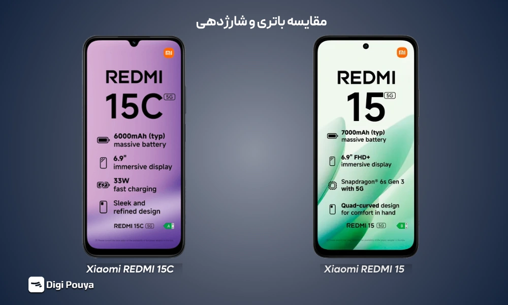 تفاوت باتری ردمی 15 و ردمی 15سی