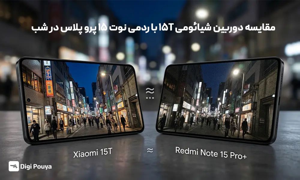 مقایسه عملکرد دوربین در شب با تمرکز بر نور کم، جزئیات و نویز تصویر