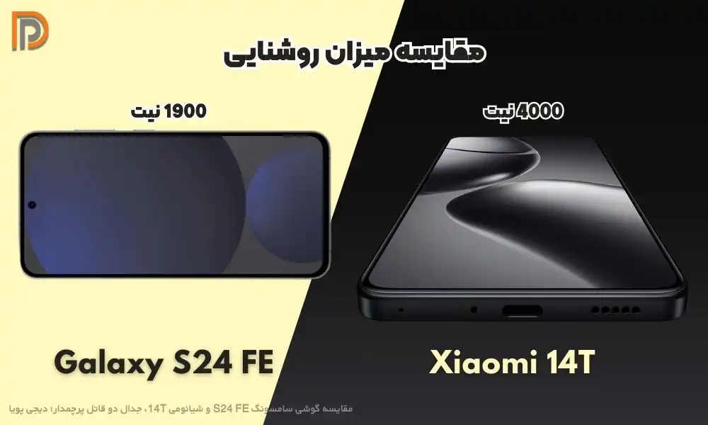 تفاوت مقایسه روشنایی Xiaomi 14T و S24 FE