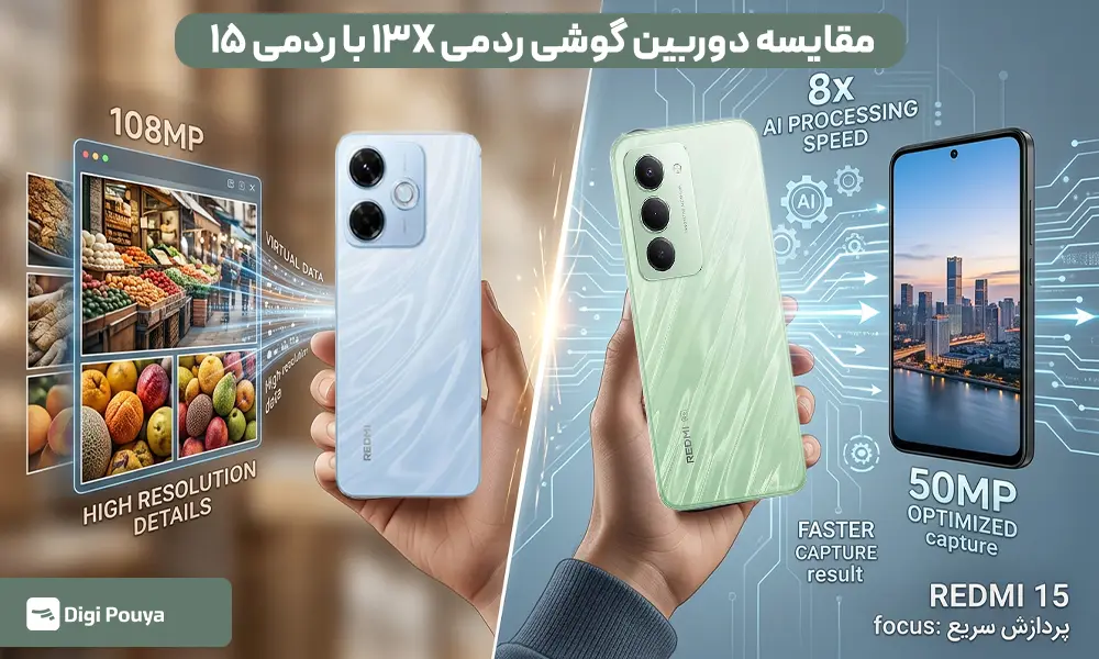 مقایسه دوربین گوشی ردمی 13X با ردمی ۱۵ در فیلم برداری حرفه ای و عکاسی روزانه