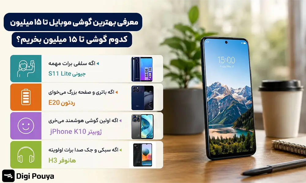 معرفی بهترین گوشی موبایل تا 15 میلیون
