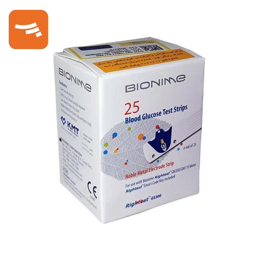 نوار تست قند خون 25 عددی مدل Bionime